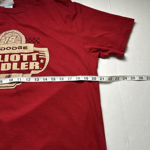 Vintage Nascar Elliot Sadler #19  Dodge Racing Red T-Shirt Double Sided Size L - Picture 5 of 7